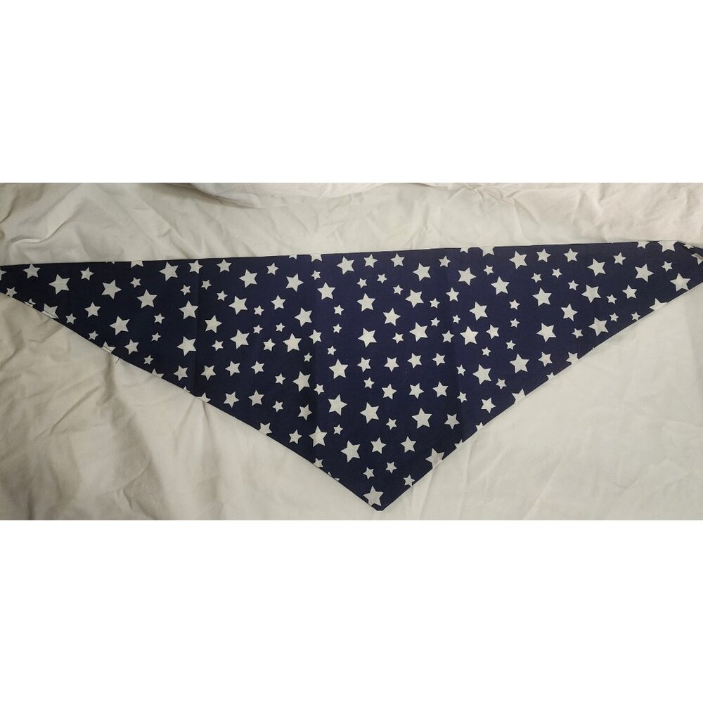 Rocfeit Blue White Stars‎ Patriotic 4th of July Dog Bandana Large New